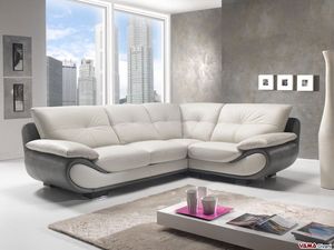 New Zealand divano angolare, Un divano ad angolo moderno in pelle con schienale alto