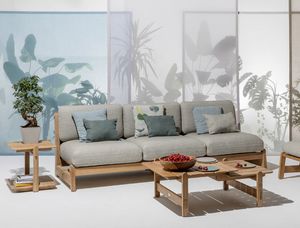 Bhumi 02C1 - 02C2, Divano in legno teak naturale