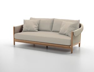 COZY D, Divano da esterno in legno teak