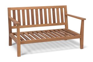 Divano OF, Divanetto da esterno in legno iroko