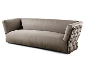 Obi divano, Divano moderno, intrecciato a mano, per il contract