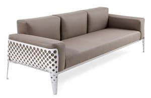 Pois divano 3p, Divano con base in acciaio, rivestito in vari colori