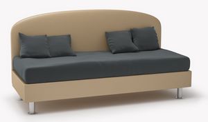 Art. 30693 Divano letto singolo con schienale in ecopelle, Divano in ecopelle ignifuga, utilizzabile come letto singolo