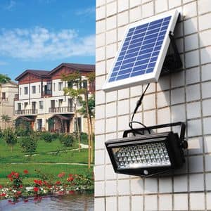 Faretto a muro solare luce giardino led lampada Flexible New - LF044LED, Faretto per muro, a luce solare, per esterno