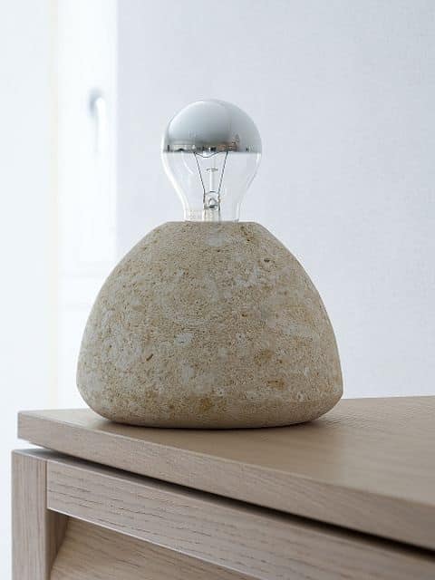 Bulb, Lampada da terra, in pietra, per lo studio e la casa
