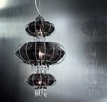 Full Moon lampadario, Lampadario con pendenti in Swarovski e perle di cristallo