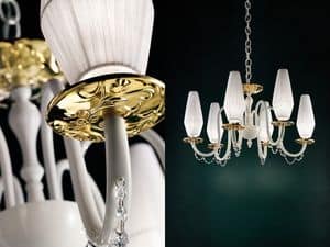 Milady lampadario, Lampadario classico con bobeches in vetro metallizzato