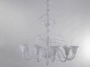 ANGEL, Lampadario moderno in vetro, dalle forme eleganti e sinuose