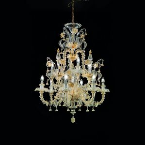 Art. VO 11/R/6+3, Elegante lampadario in cristallo, stile Rezzonico