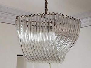 ARES VINT, Lampadario stile Deco realizzato interamente a mano