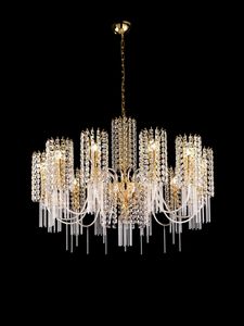 Art. 495/12, Elegante lampadario con cristalli decorativi