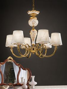 Art. 812/6, Elegante lampadario con porcellana decorata a mano