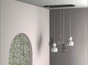 BOLLE SOS, Composizione di lampade a sospensione in vetro soffiato veneziano