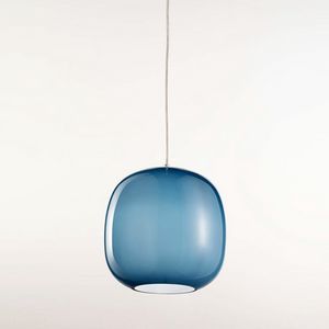 Forme Ls625-025, Lampadario in vetro blu satinato