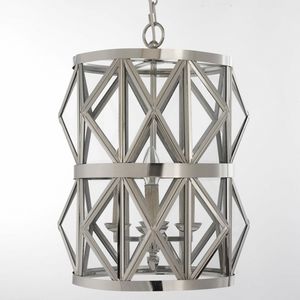 Geometria Art. BR_L157m, Lampadaro dalle linee pulite con geometrie dell'ottone e del vetro