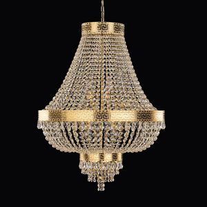 Impero SS5750-6080-K, Lampada a sospensione in oro lucido e cristalli