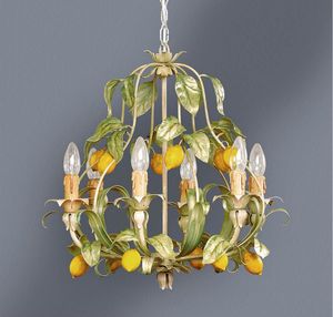 L.4885/6, Lampadario con decorazione foglie e limoni