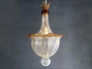 MAIA LANTERNA, Lampada classica in vetro soffiato ambra