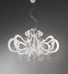 Ornella lampadario, Lampadario in metallo in stile moderno, varie finiture