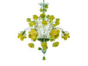 POSITANO, Lampadario floreale in vetro di Murano