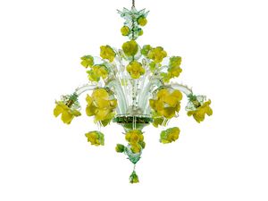 POSITANO, Lampadario floreale in vetro di Murano