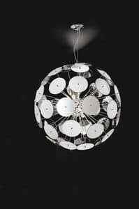 WHAT S80, Lampada a sospensione, struttura in metallo cromato, diffusori in plexiglass, ideale per ambienti moderni