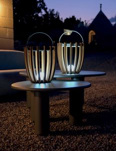 DREAM, Lampada a LED da esterno, in teak ed alluminio