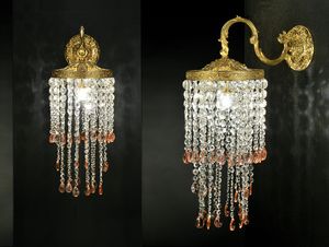 Art. Shower, Lampada da parete in ottone e cristallo