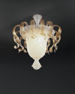 Art. VO 27/S/6, Lampada da soffitto in vetro e cristallo