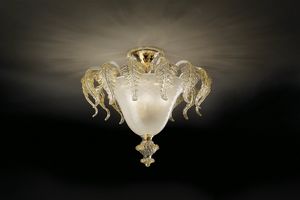 Art. VO 64/S/6, Lampada da soffitto con decori in cristallo