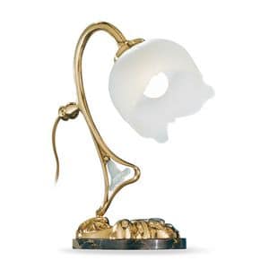 Art. 1400/L, Lampada da tavolo in ottone lucido, per uffici