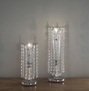 Art. 497/LP - 497/LT, Lampada da tavolo con cristalli pendenti