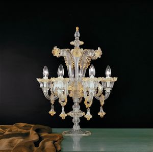 Art. VO 36/T/5, Lampada da tavolo in cristallo, stile classico