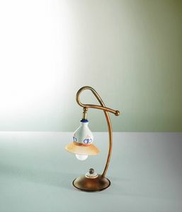Campanella Vt188-038, Lampada d atavolo in vetro e ceramica, dal design tradizionale