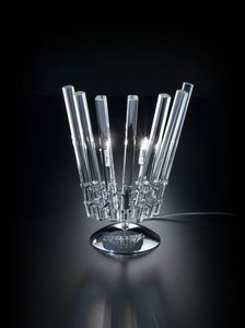 CIRCLE L 28, Lampada da tavolo in cristallo trasparente