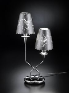 OPERA Art. 180.212, Lampada da tavolo con 2 paralumi in cristallo