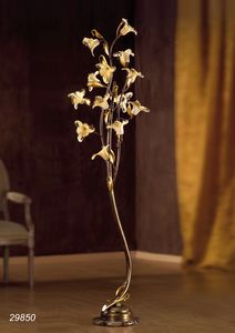 Art. 29820 Jolie, Lampada da pavimento con decori floreali in vetro