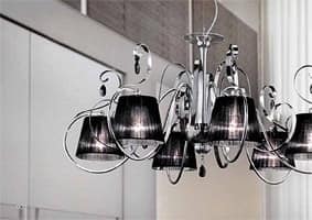 Romantica lampadario, Lampadario con diffusori in organza, in stile classico
