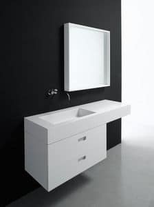 Infinity comp.2, Lavabo in PARAPAN, con piano di appoggio