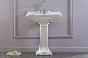 ROYAL con colonna, Lavabo a parete o su colonna, realizzato in ceramica