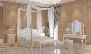 Carlotta letto, Letto a balacchino in legno