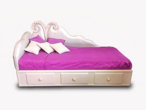 Art. 2930 Candy Valentina, Letto in stile classico di lusso, rivestimento in eco-pelle