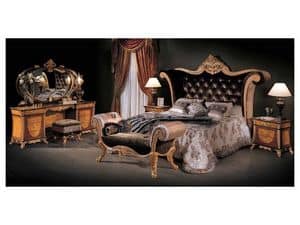 Art. 3131, Letto in legno intagliato a mano Camere in stile