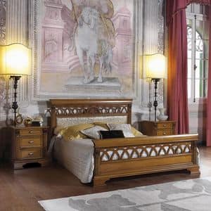 Art. 44572 Puccini, Letto matrimoniale, in legno traforato, per camere da letto