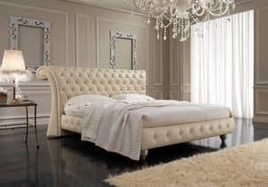 Chesterfield, Letto matrimoniale in stile inglese, testiera capitonn, per camere da letto, hotel, ville