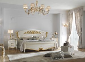 Fenice Art. 1301 - 1303, Letto classico con decori oro