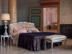 Renoir letto, Letto in stile classico, finitura argento, per albergo