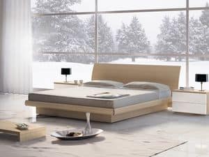 Letto Design 06 - Sally LM1  Frassino Live, Letto matrimoniale in legno con contenitore