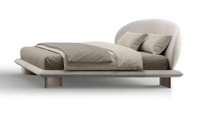 Gea letto, Letto moderno imbottito, con testiera arrotondata