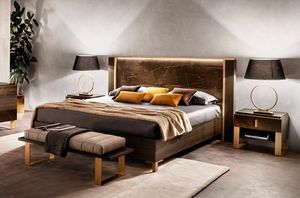 ESSENZA letto, Letto con testiera con luce led incorporata